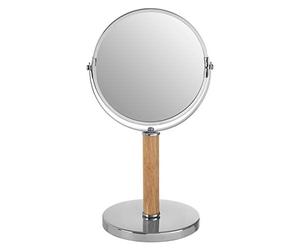 Premier Housewares Vanity Mirror, Bathroom, Makeup, Rubberwood, Cassini - Silver