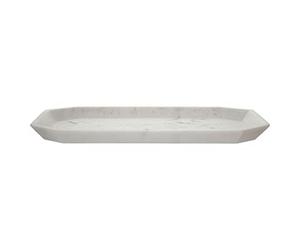Premier Housewares Vanity Tray Durable Bathroom Tray Polyresin Marble Tray Modern Rectangular Tray Textured Tray Practical Towel Tray 3 x 35 x 16