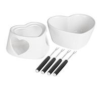Premier Housewares Venus Fondue Set - Dolomite - White, Set of 6