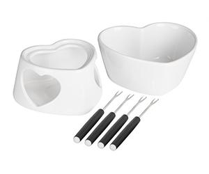 Premier Housewares Venus Fondue Set - Dolomite - White, Set of 6