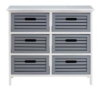 Premier Housewares Vermont 6 Grey Drawers Unit