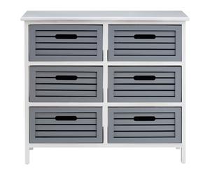 Premier Housewares Vermont 6 Grey Drawers Unit