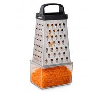 Premier Housewares Versatile 4 Sided Grater with Collection Department | 4 Sided Stainless Steel Grater for Efficient Cooking | Sturdy Cheese Grater for Kitchen | Sleek Grater