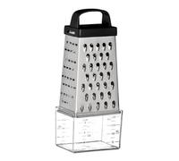 Premier Housewares Versatile 4 Sided Grater with Collection Department | 4 Sided Stainless Steel Tool for Efficient Cooking | Sturdy Cheese Grater for Kitchen | Sleek Shredder