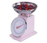 Premier Housewares Versatile 5kg Pink Retro Kitchen Scale | Premium Kitchen Scale For Kitchen Ingredients | Iron Steel Constructed Analogue Baking Scale For Efficient Baking