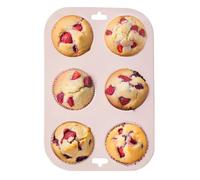 Premier Housewares Elegant Pink Muffin Tray, Easy to Clean Silicon Cupcake Mould, Versatile and Sturdy Mould