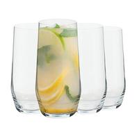 Premier Housewares Versatile Set Of 4 Lead Free Cystal High Ball Glasses| Modern Design Crystal Glasses | Lead Free Glass Tumblers For 4 | Sleek Whiskey Glass For Parties
