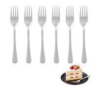 Premier Housewares Versatile Set of Six Classic Cake Forks | Durable Polished Silver Finish Stainless Steel Forks | Elegant Design Forks for Everyday Use and Special Occasions