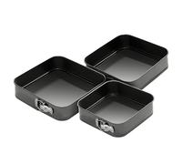 Premier Housewares 104267 Cake Tins Set Of 3 Baking Tins Pie Tin Springform Cake Tin Cake Baking Tin Small Cake Tins Mini Cheesecake Tins Black H7 x W28 x D28cm