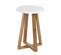 Premier Housewares Viborg Bamboo Round Stool - White