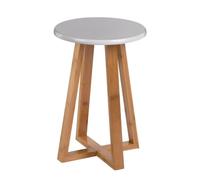 Premier Housewares Viborg Round Stool, Bamboo - Grey, 30x30x43 cm