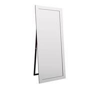 Premier Housewares Vintage Floor Standing White Chic Mirror Rounded And Bevelled Design Floor Mirrors For Bedroom Hallways And Living Room w80 x d3 x h200cm