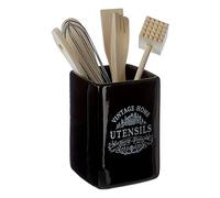 Premier Housewares Vintage Home Utensil Holder with Tools, Black