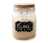 Orsina Vintage Small Storage Jar With Pine Wood Lid, Stylish Glass Jar With Lid, Durable Airtight Storage Jar