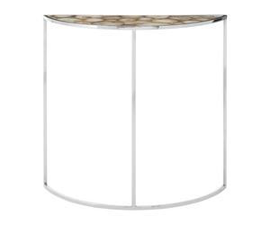 Premier Housewares Vita Half Moon Console Table With White Agate Top