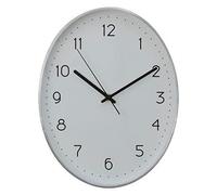 Interiors by PH Oval Wall Clock With Silver Finish, White