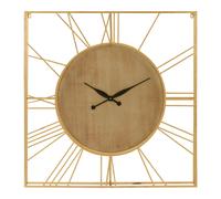 Premier Housewares Wall Clock Wooden Clocks For Living Room Gold Roman Numbers Kitchen Clocks Wall Contemporary Clocks For Bedrooms 91 x 10 x 91