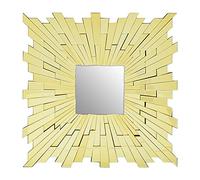 Premier Housewares Wall Mirror Bathroom/Bedroom/Hallway Wall Mounted Mirrors With Matte Gold Finish/Minimalistic Square Mirrors For Living Room 1 x 90 x 90
