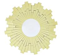 Premier Housewares Wall Mirror Bathroom/Bedroom/Hallway Wall Mounted Mirrors With Matte Gold Finish/Minimalistic Round Mirrors For Living Room 2 x 80 x 80