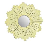 Premier Housewares Wall Mirror Bathroom/Bedroom/Hallway Wall Mounted Mirrors With Matte Gold Finish/Minimalistic Round Mirrors For Living Room 4 x 102 x 102