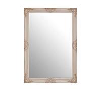 Interiors by PH Premier Housewares Wall Mirror - White Wooden Frame, White