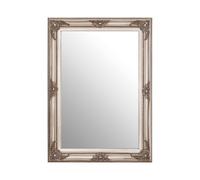 Premier Housewares Wall Mirror / Mirrors For Garden / Bathroom / Living Room Antique Effect Rectangular Frame / Grey Finish Wall Mounted Mirrors