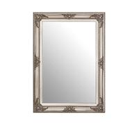 Premier Housewares Wall Mirror/Mirrors For Garden/Bathroom/Living Room Antique Effect Rectangular Frame/Grey Finish Wall Mounted Mirrors 83 X 5 X 113