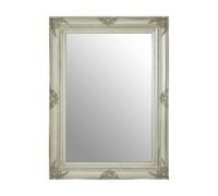 Premier Housewares Wall Mirror / Mirrors For Garden / Bathroom / Living Room Antique Effect Rectangular Frame / Silver Finish Wall Mounted Mirrors