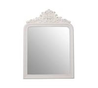 Premier Housewares Wall Mirror/Mirrors For Garden/Bathroom/Living Room With Carving Rectangular Frame/Cream Finish Wall Mounted Mirrors W80 X D6 X H110cm.