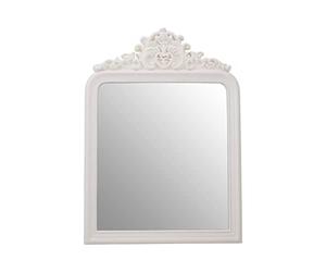 Premier Housewares Wall Mirror/Mirrors For Garden/Bathroom/Living Room With Carving Rectangular Frame/Cream Finish Wall Mounted Mirrors W80 X D6 X H110cm.