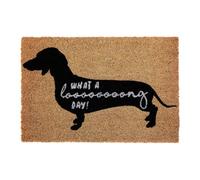 Premier Housewares What a Long Day Sausage Dog Doormat | Sustainable Mat