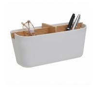 Premier Housewares White 4 Section Organiser | Sustainable Bamboo Caddy