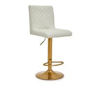Interiors by Premier Baina Bar Stool With Round Base Premier Housewares White One Size