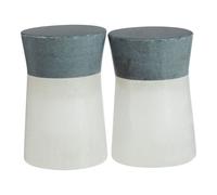 Premier Housewares White and Grey Salt and Pepper Shaker Set/ Coordinating Colors/Made From Soapstone / Adds a Visual Aesthetic Shakers 5 x 8 x 5