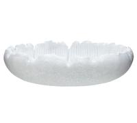 Premier Housewares White Flat Bowl Asymmetrical Edges with Contemporary Design Sturdy Polyresin Bowl For Lounge With Modern Design 34cm x 9.5cm x 34 cm