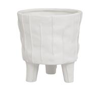 Premier Housewares White Large Planter Geometric Stoneware Plant Pot with Strong Legs Tall Planters Indoor Planter Pots For Plants Fage 14 x 15 x 14
