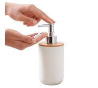 Premier Housewares White Lotion Dispenser-300ml/ Made From Durable Eco Friendly Bamboo Fibre