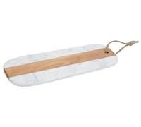 Premier Housewares White Marble And Acacia Wood Board Durable, Stylish Chopping and Serving Board Cutting Boards Wooden Chopping Boards 18 x 2 x 40 cm