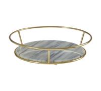 Premier Housewares White Marble / Brass Finish Fruit Basket