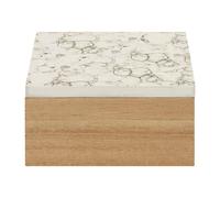 Premier Housewares White Marble Effect Trinket Box Wooden Jewellery Box Display Case Small Storage Case Accessory Storage 12 x 6 x 12