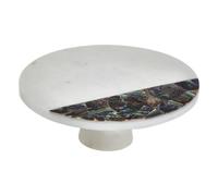 Premier Housewares White Marble Round Cake Stand