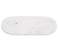 Premier Housewares White Marble Serving Tray Modern Oblong Stone Tray with Smooth Surface Wooden Tray Serving Trays 15 x 2 x 30