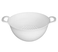 Premier Housewares White Plastic Large Colander Strainer With Holes Ideal For Washing And Draining Vegetables Pasta Food Strainer With Handles Perfect For Daily Use 26 x 14 x 44