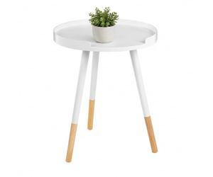 Premier Housewares White Round Side Table | 49cm Height End Table