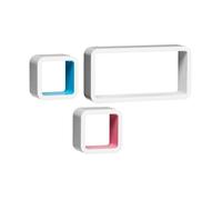 Premier Housewares White Wall Cubes - Set of 3
