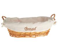 Premier Housewares Willow Small Oblong Wicker Bread Basket With Cream Inner