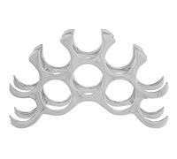 Premier Housewares Wine Rack/Racks With Silver Finish Free Standing Metal Stackable Wine Storage Holder For 10 Bottles Bottle Rack With Geometric Shape 14 x 28 x 48