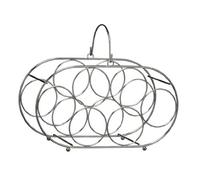 Interiors By Ph Mako Chrome 6 Bottle Oval Wine Rack