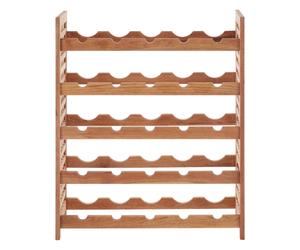 Premier Housewares Wine Rack Wood Wine Racks Spacious Bottle Rack 5 Tiered Wine Rack Free Standing 25 Bottle Wine Storage 25 x 73 x 63
