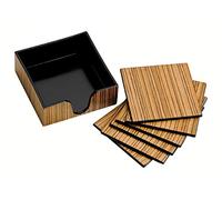Premier Housewares Wood Veneer Coasters - Set of 6